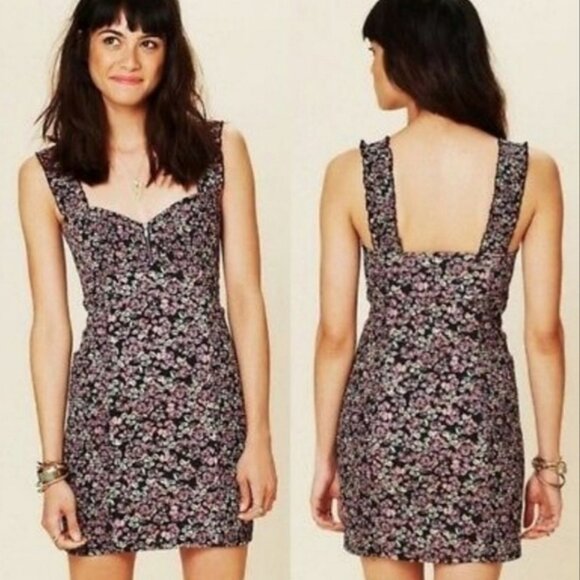 Free People Intimately Free Mini Smocked Printed Bodycon Dress - Picture 1 of 6